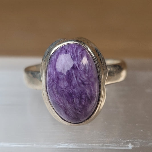 Charoite Sterling Silver Ring - Size 6
