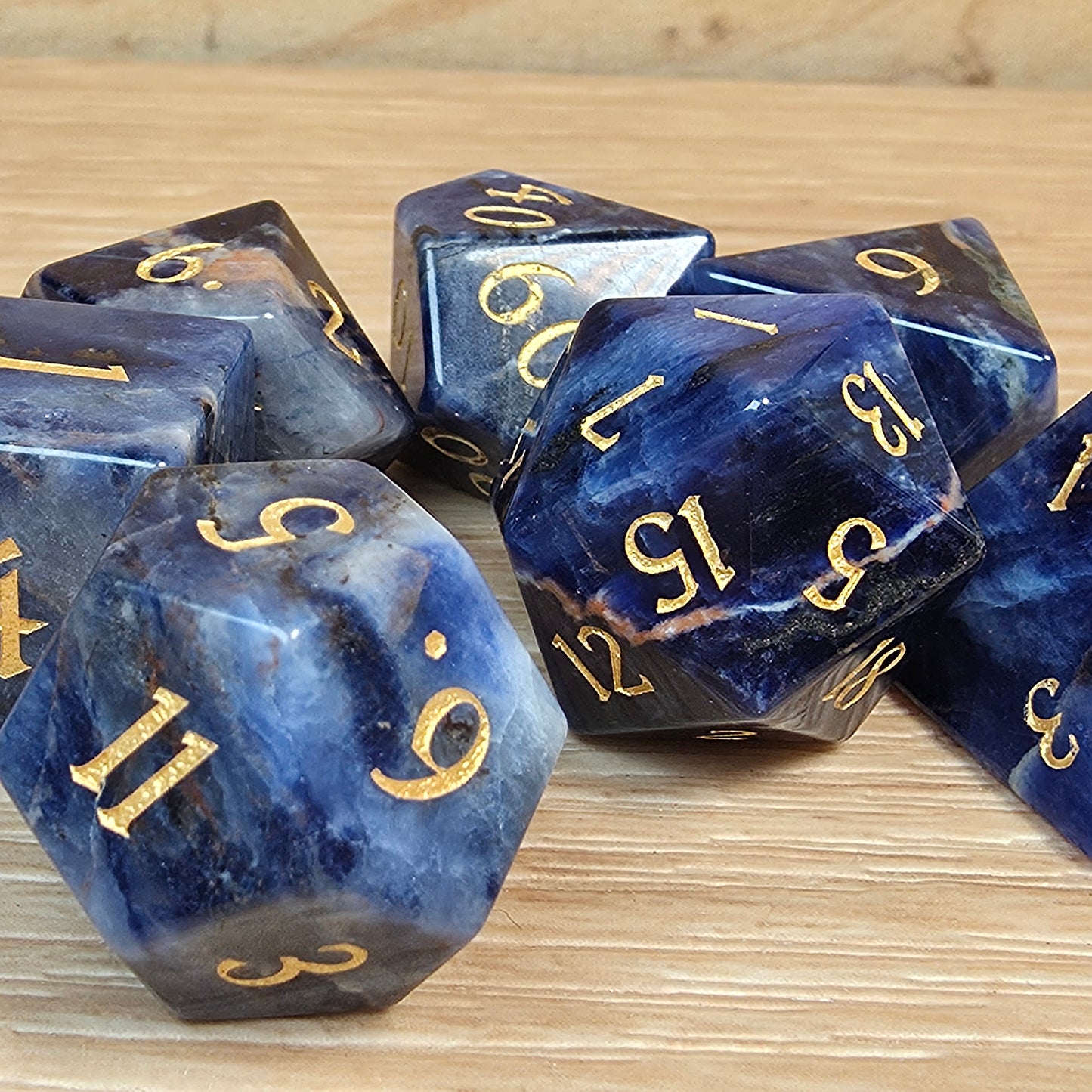 Sodalite Dungeons & Dragons Polyhedral Set