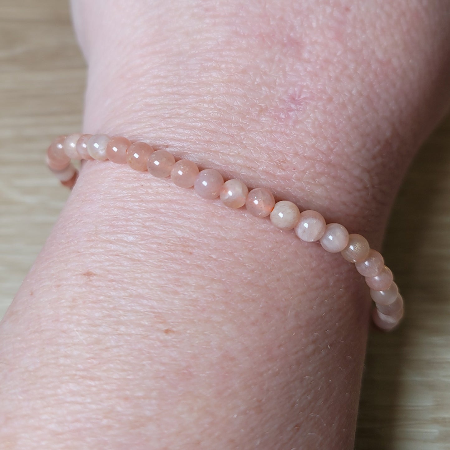 Peach Moonstone Bracelet - 4mm to 4.5mm