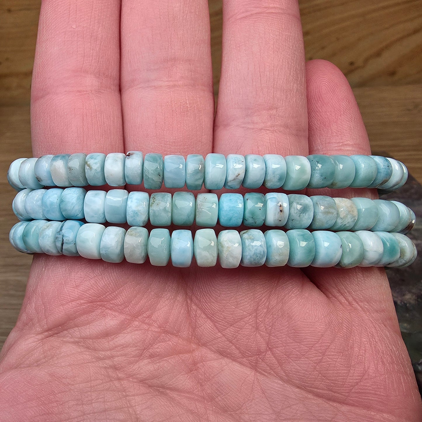 Larimar Rondelle Bracelet - 6mm to 7mm