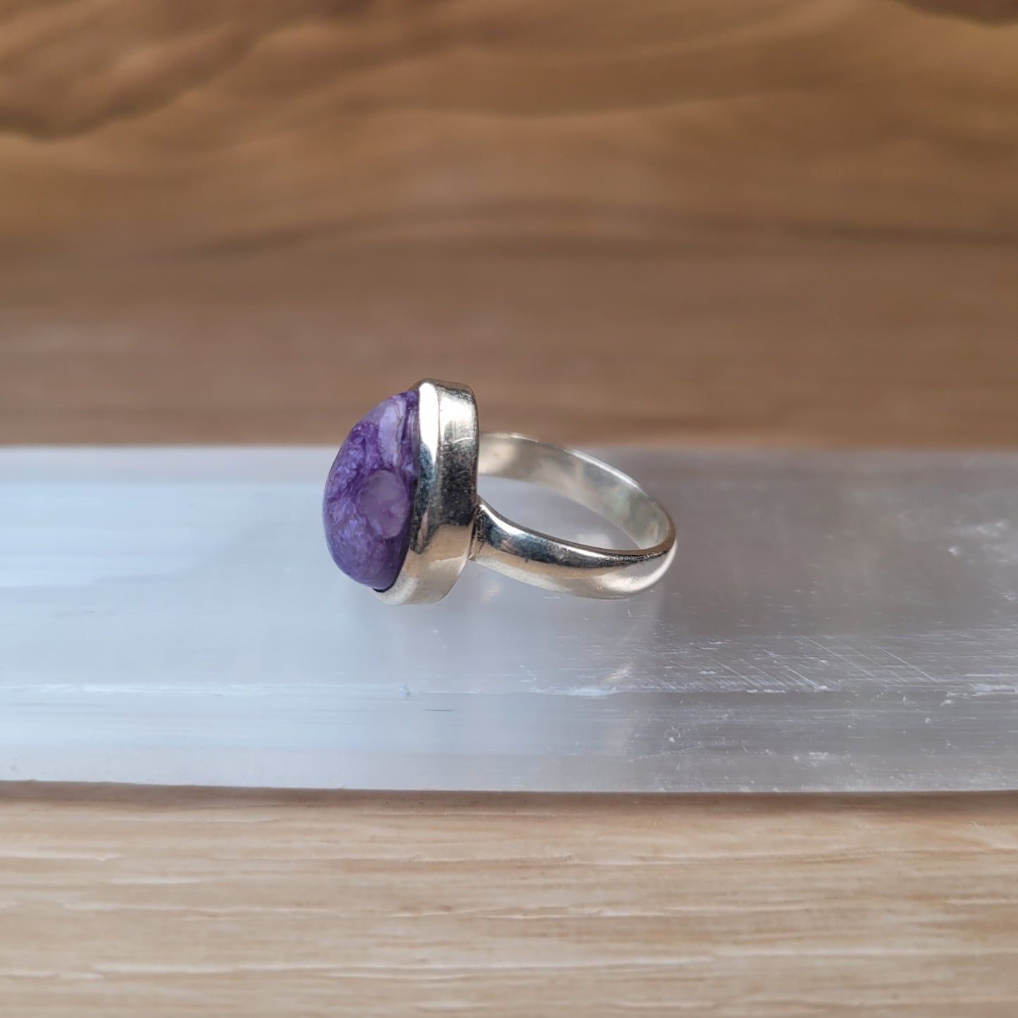 Charoite Sterling Silver Ring - Size 6