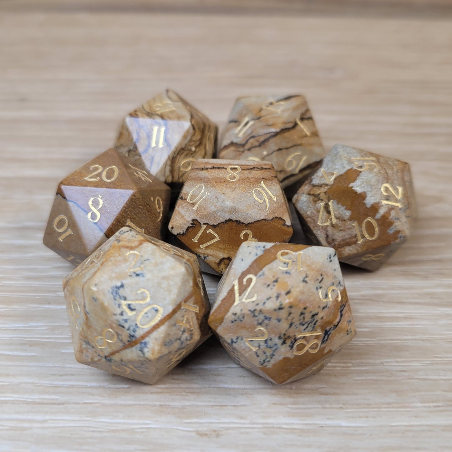 Picture Jasper Dungeons & Dragons Polyhedral D20 Dice