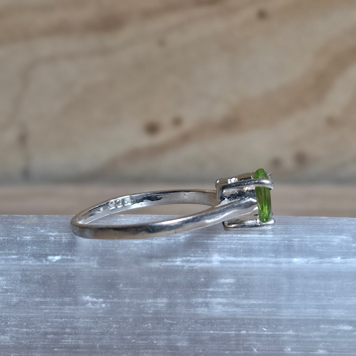 Peridot Sterling Silver Ring - Size 6