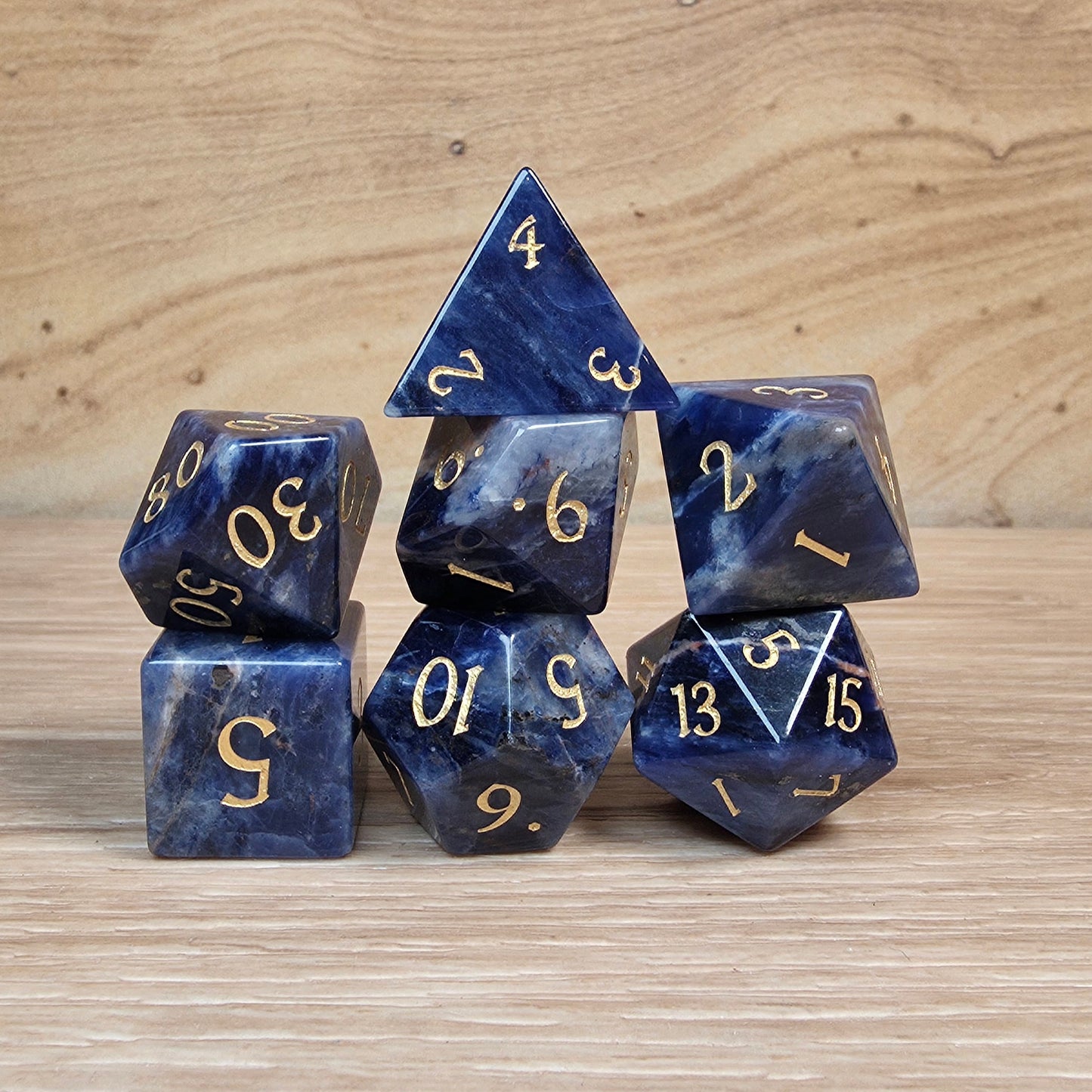Sodalite Dungeons & Dragons Polyhedral Set