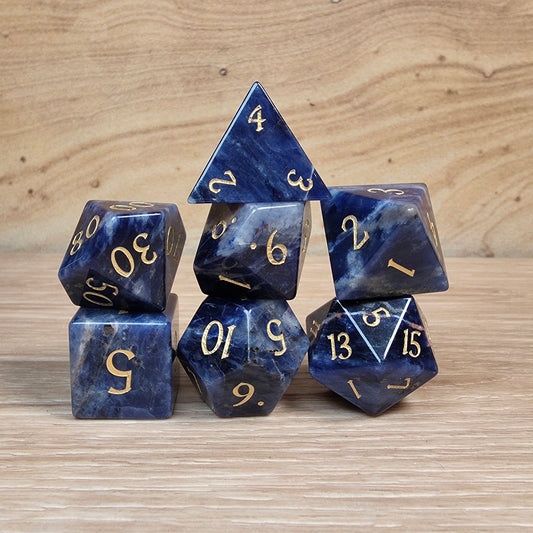 Sodalite Dungeons & Dragons Polyhedral Set