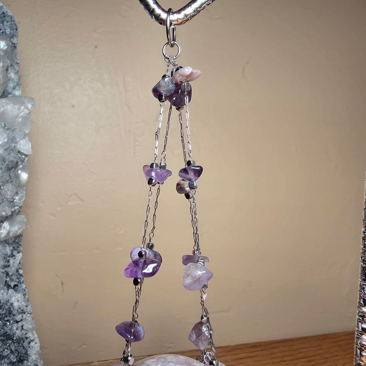 Double Hanging Sphere Holder | Amethyst