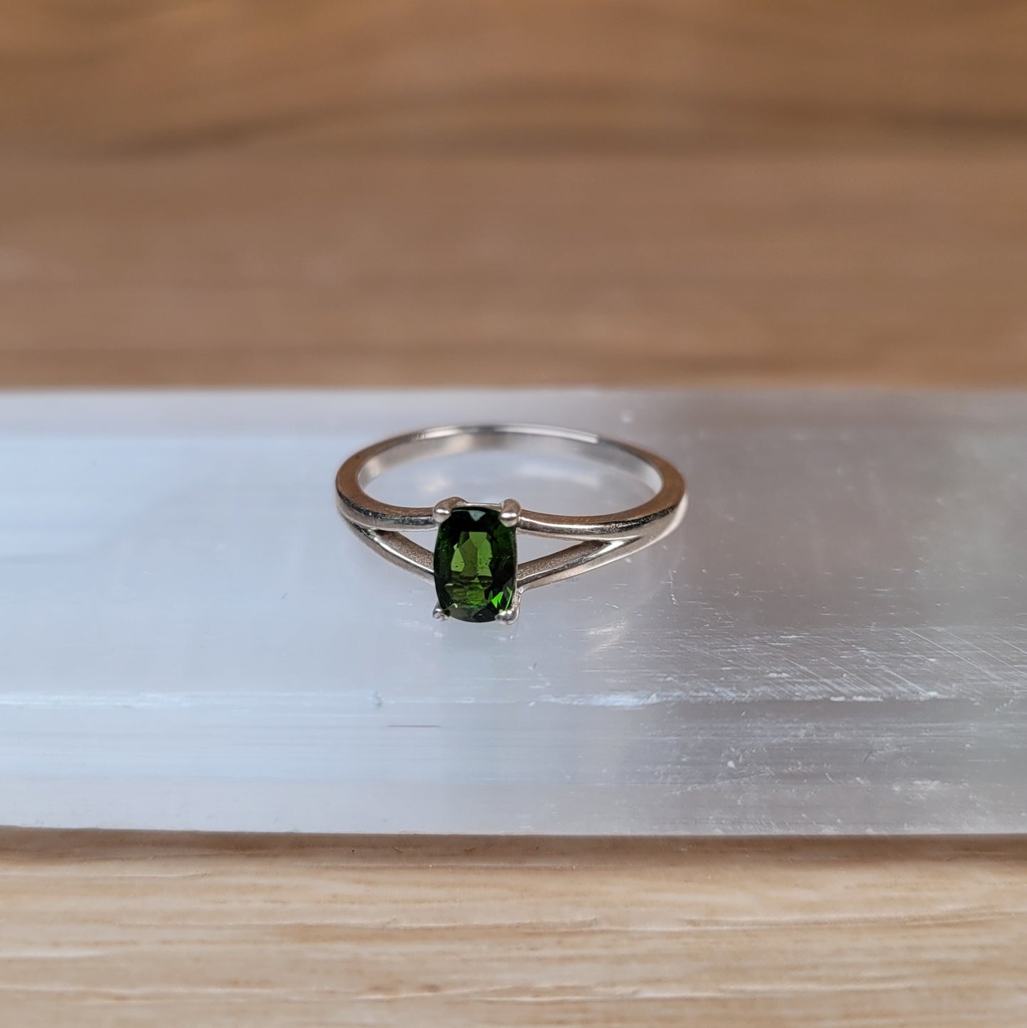Diopside Sterling Silver Ring - Size 6