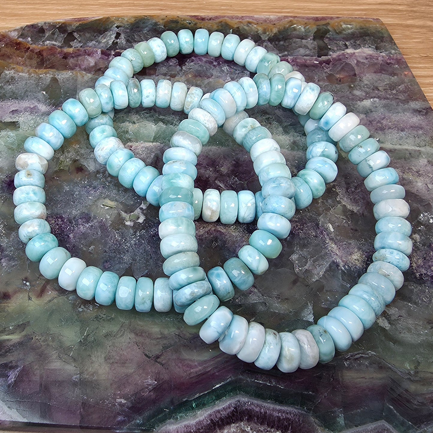 Larimar Rondelle Bracelet - 7.5mm to 8.5mm