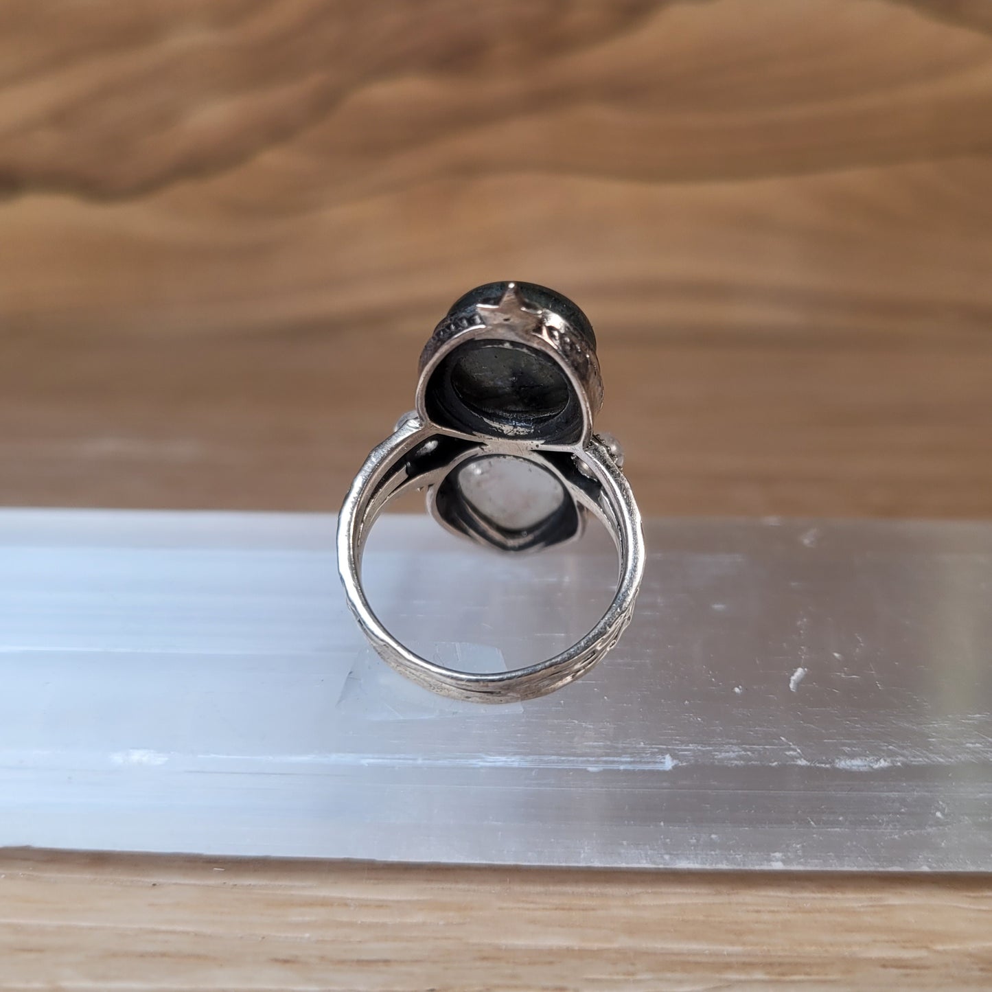 Labradorite & Moonstone Sterling Silver Ring - Size 6