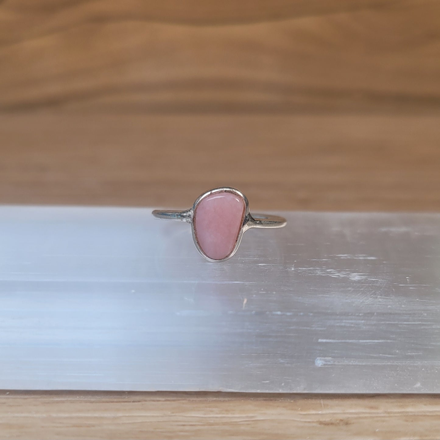 Pink Opal Sterling Silver Ring - Size 5
