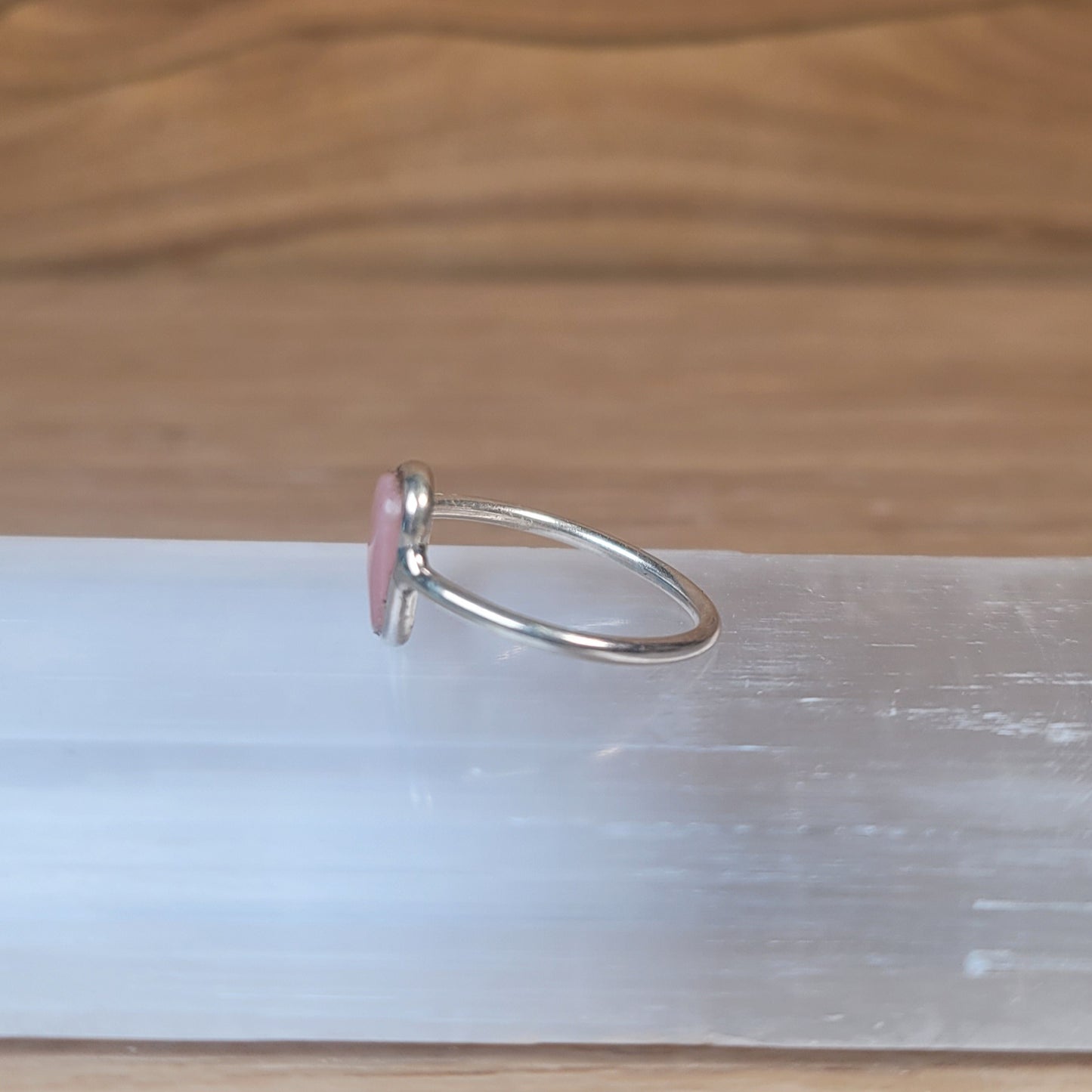 Pink Opal Sterling Silver Ring - Size 5