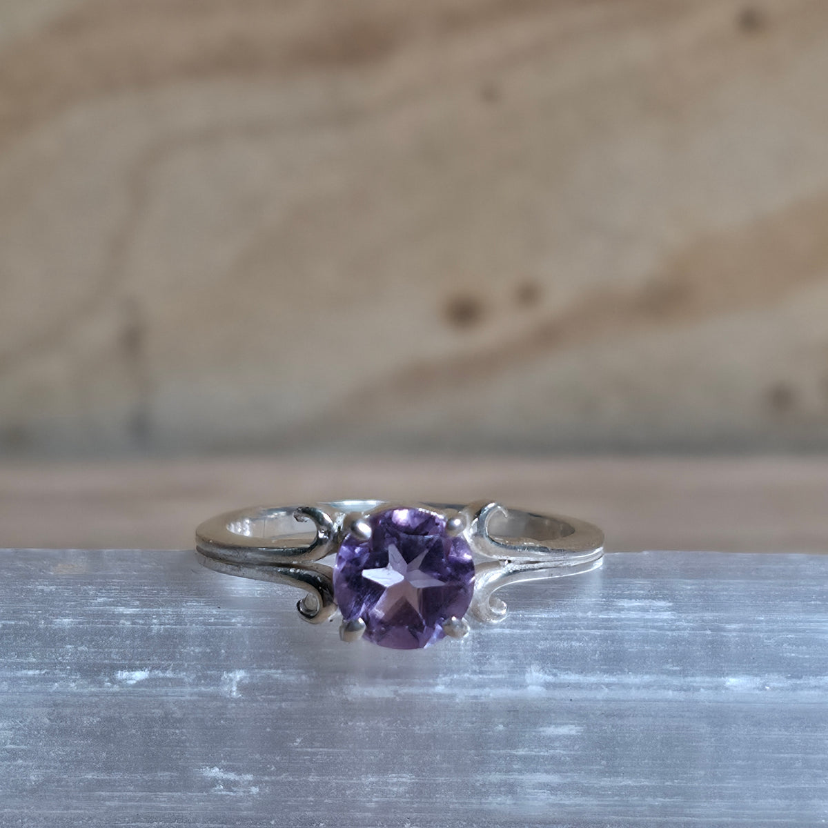 Amethyst Sterling Silver Ring - Size 6