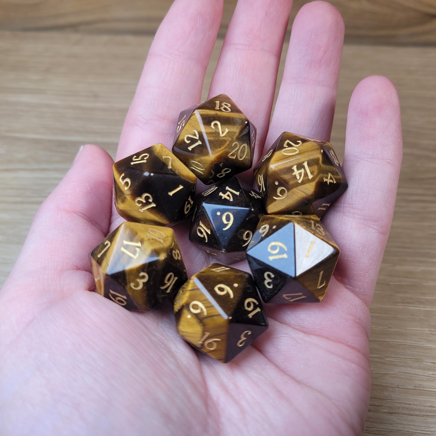 Tiger Eye Dungeons & Dragons Polyhedral D20 Dice