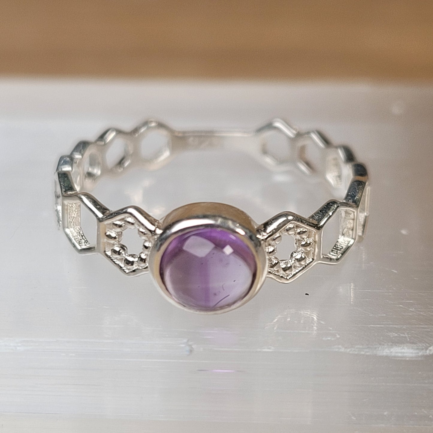Amethyst Sterling Silver Ring - Size 6