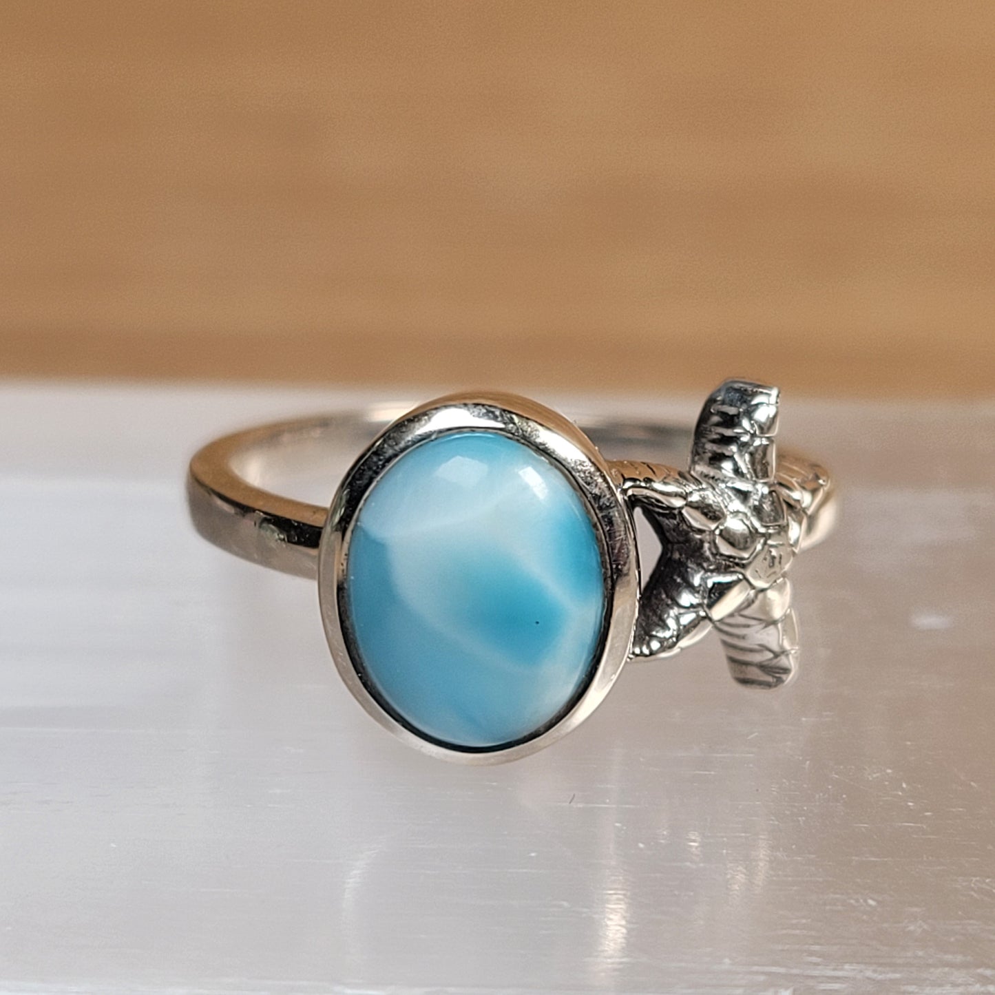 Larimar Sterling Silver Ring - Size 6