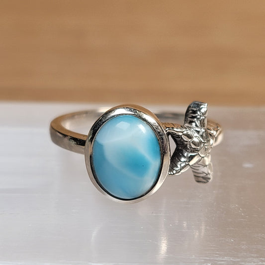 Larimar Sterling Silver Ring - Size 6