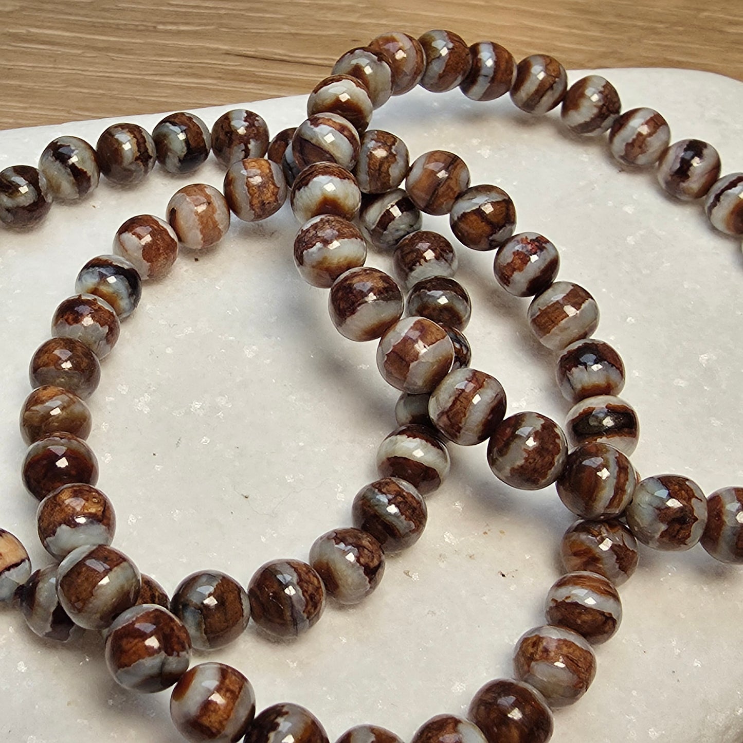 Fossilized Woolly Mammoth Tooth Bracelet – 6mm to 7mm