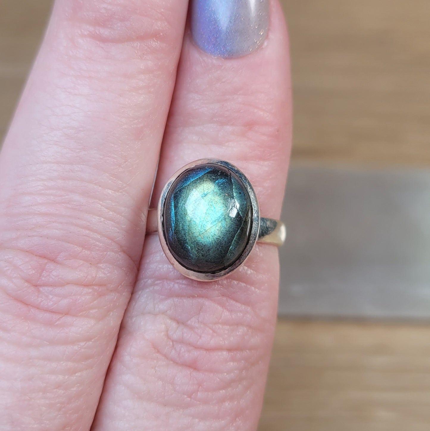 Labradorite Sterling Silver Ring - Size 6