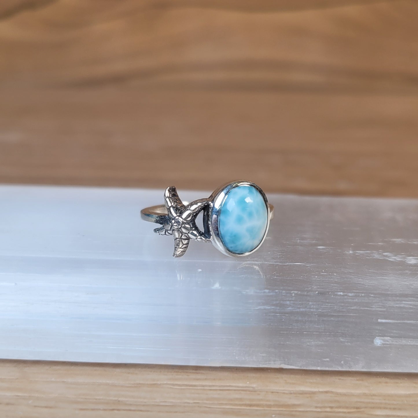 Larimar Sterling Silver Ring - Size 5