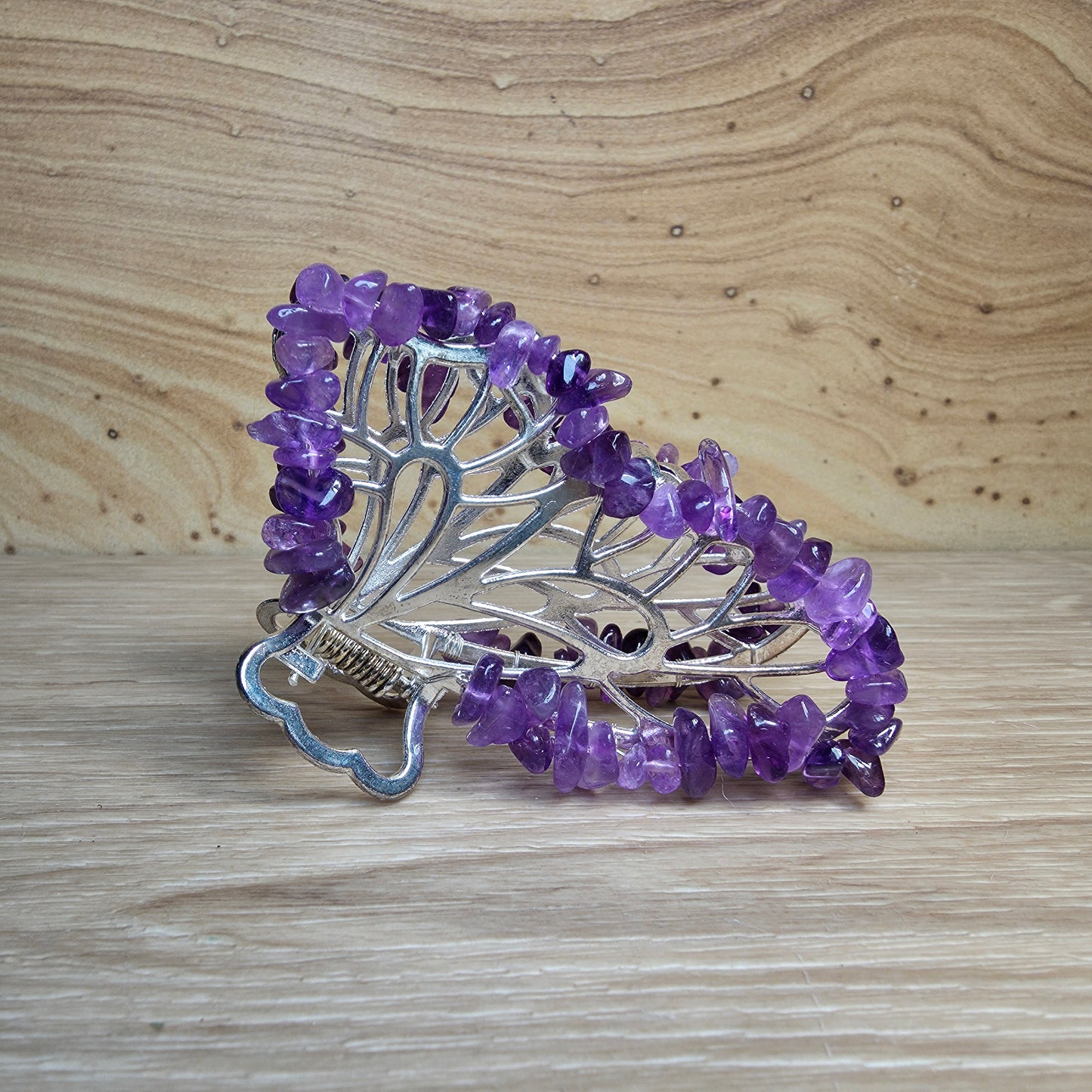 Crystal Butterfly Hair Claw Clip | Genuine Gemstone Hair Accessory