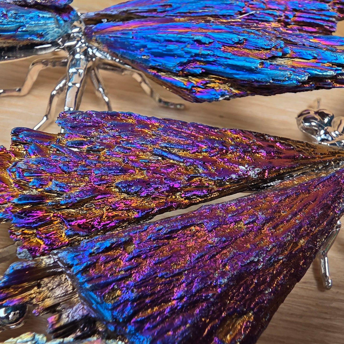 Titanium Aura Black Kyanite Dragonfly