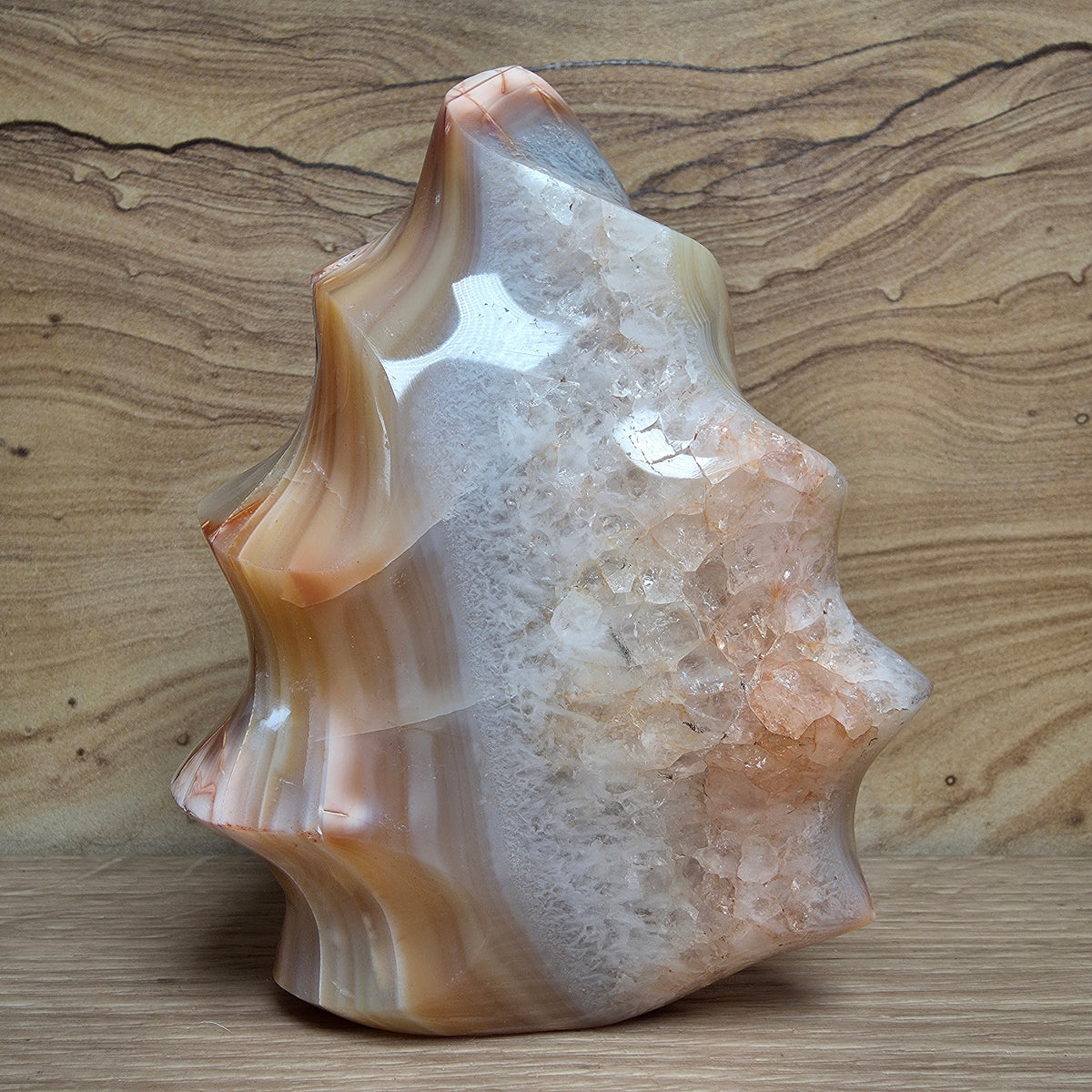 Carnelian & Agate Flame with Quartz