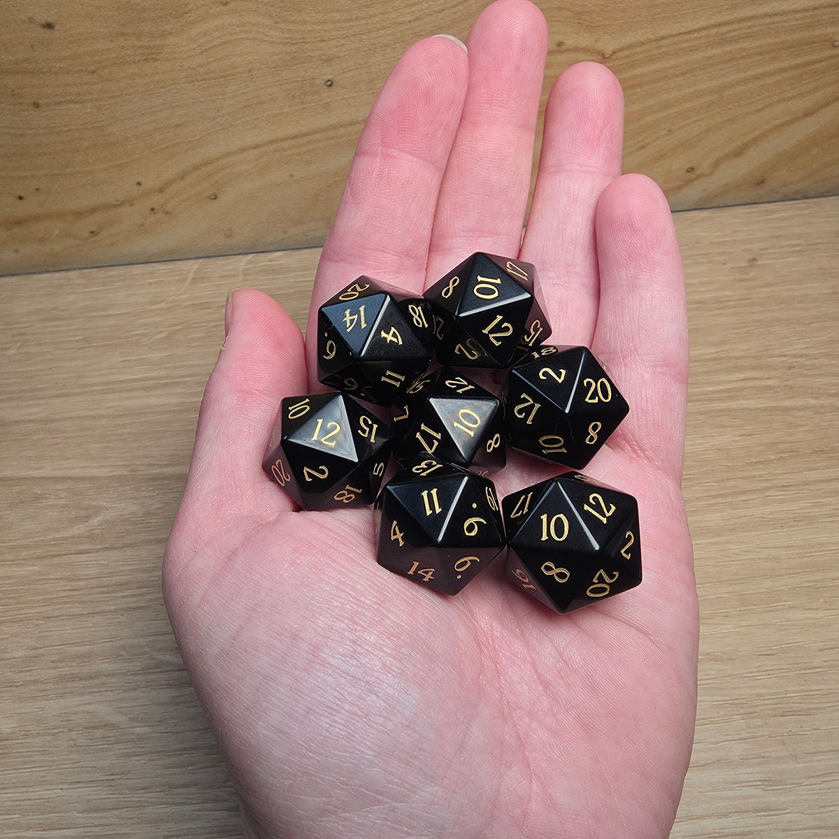 Obsidian Dungeons & Dragons Polyhedral D20 Dice