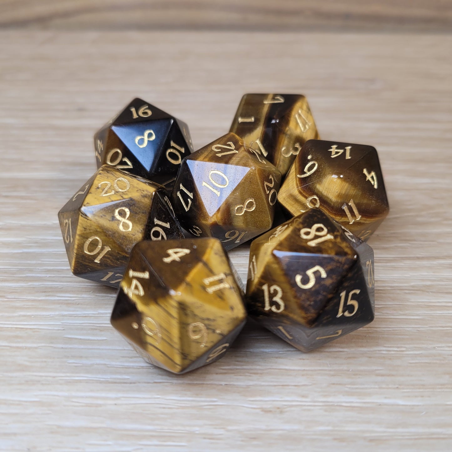 Tiger Eye Dungeons & Dragons Polyhedral D20 Dice