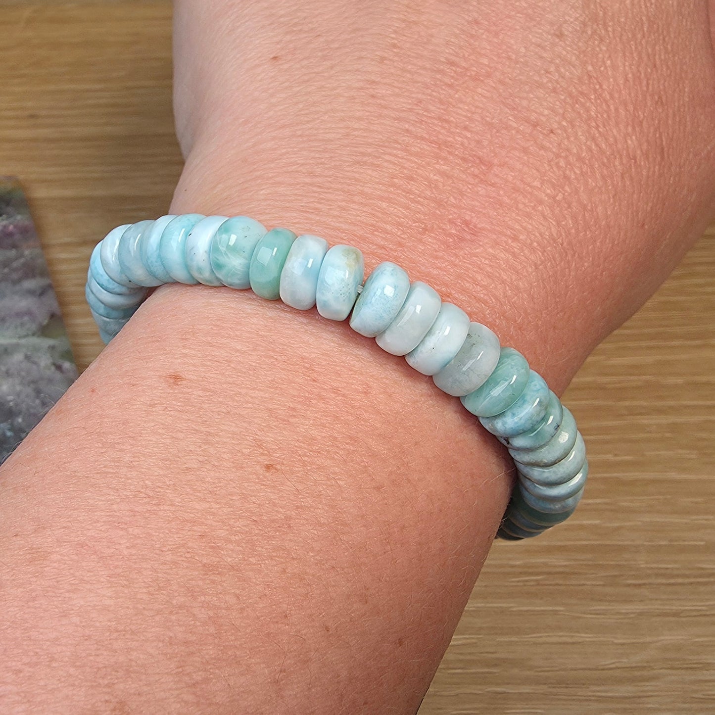 Larimar Rondelle Bracelet - 7.5mm to 8.5mm