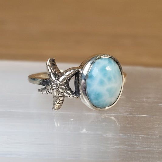 Larimar Sterling Silver Ring - Size 5