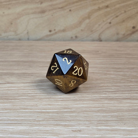 Tiger Eye Dungeons & Dragons Polyhedral D20 Dice