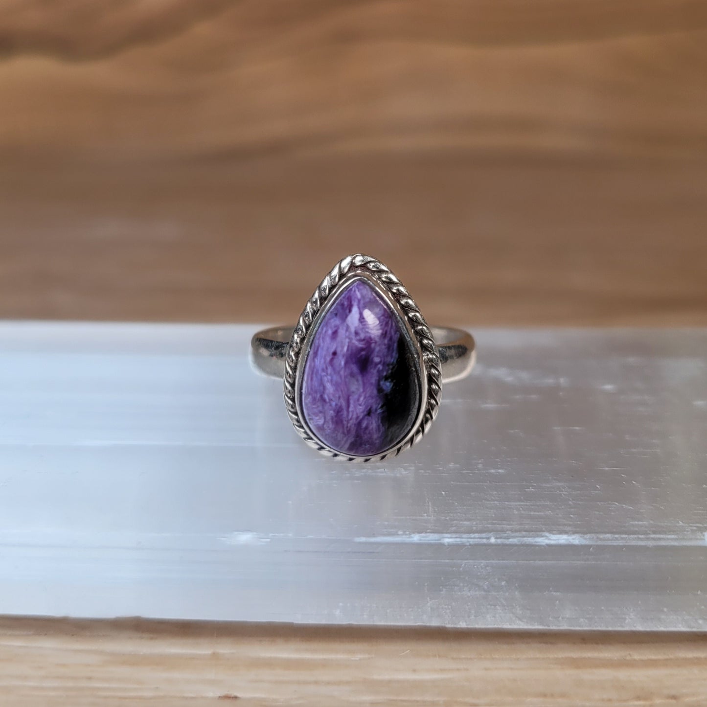 Charoite Sterling Silver Ring - Size 6