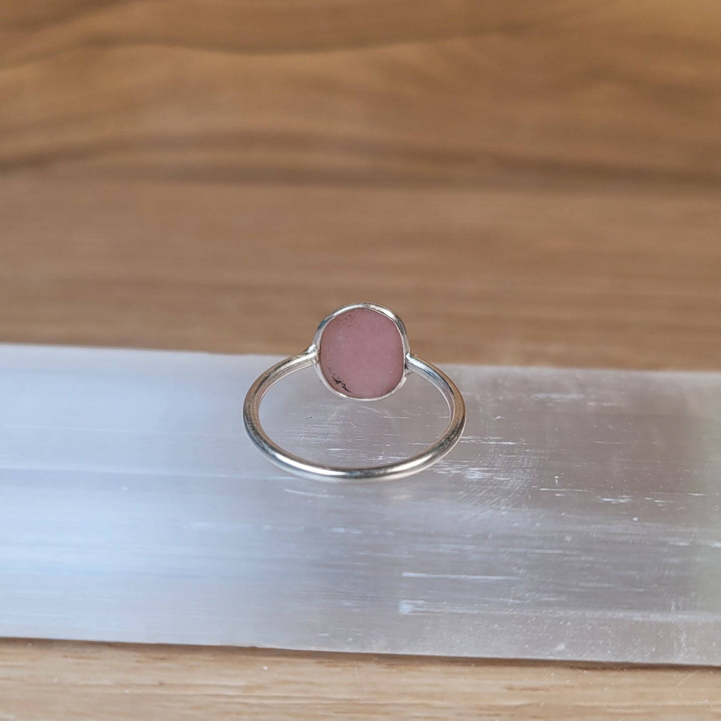 Pink Opal Sterling Silver Ring - Size 5