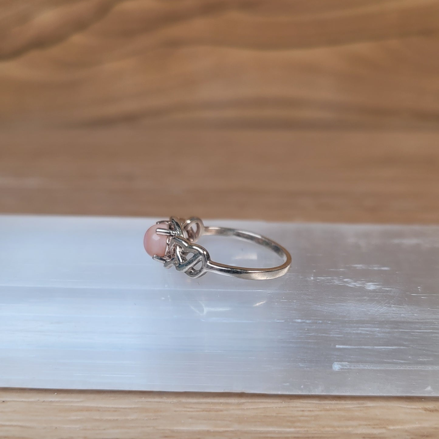 Pink Opal Sterling Silver Ring - Size 5