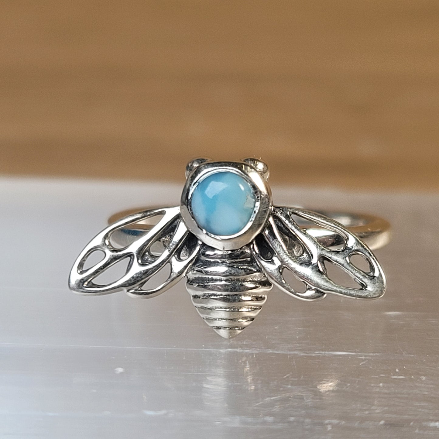Larimar Sterling Silver Ring - Size 5