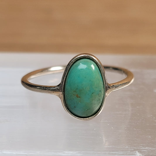 Kingman Turquoise Sterling Silver Ring - Size 6