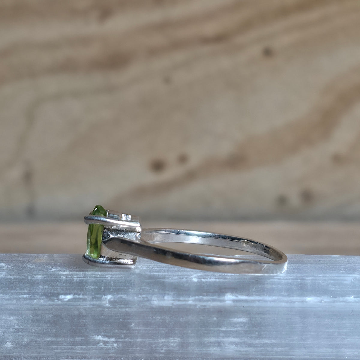 Peridot Sterling Silver Ring - Size 6