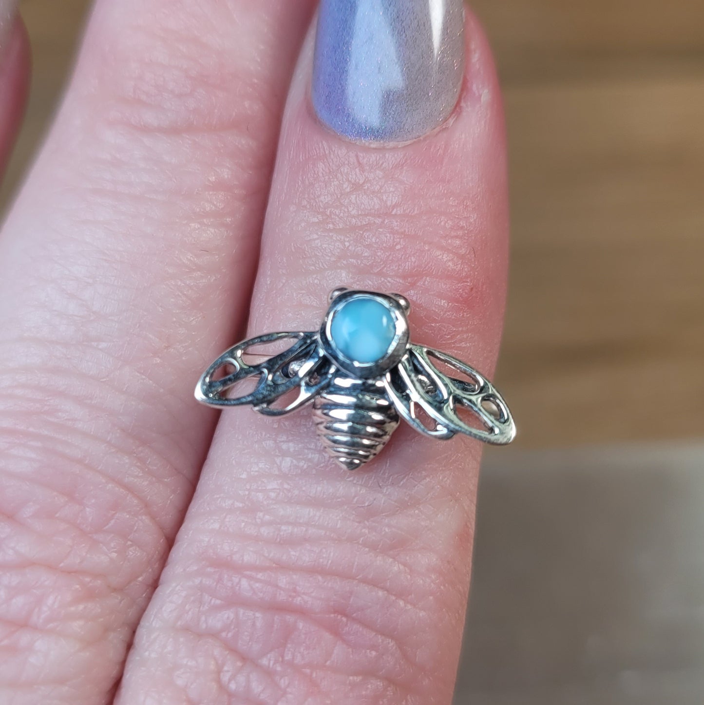 Larimar Sterling Silver Ring - Size 5