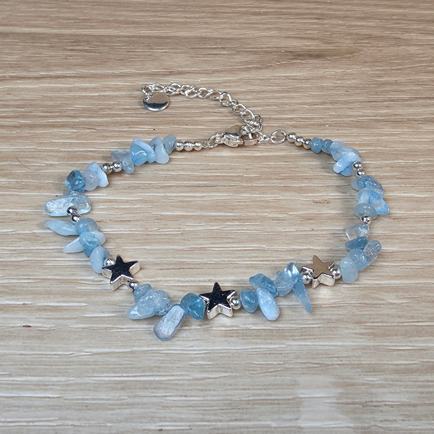Aquamarine Stainless Steel Bracelet - Adjustable
