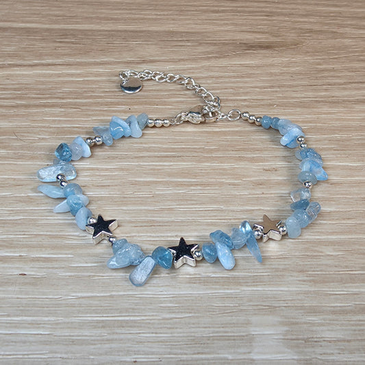 Aquamarine Stainless Steel Bracelet - Adjustable