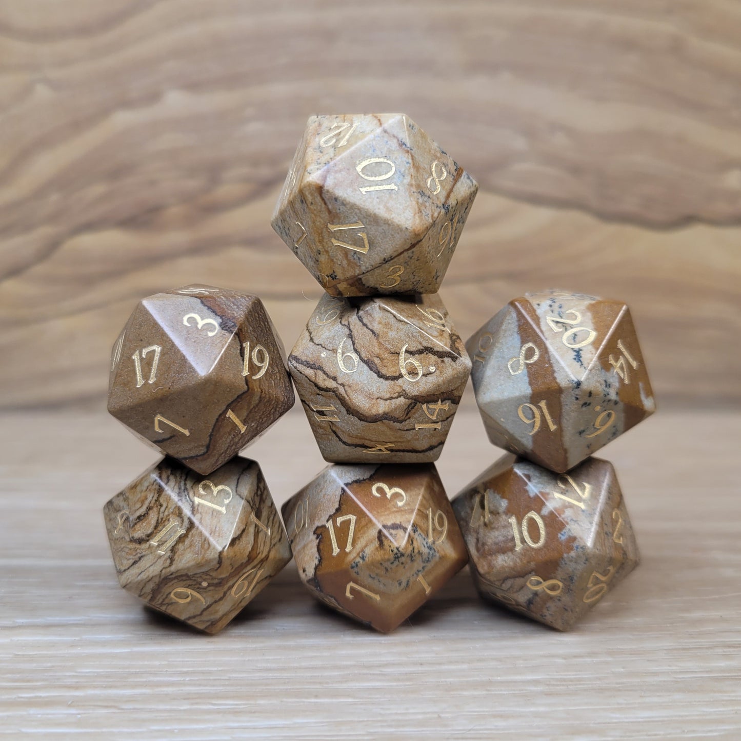 Picture Jasper Dungeons & Dragons Polyhedral D20 Dice