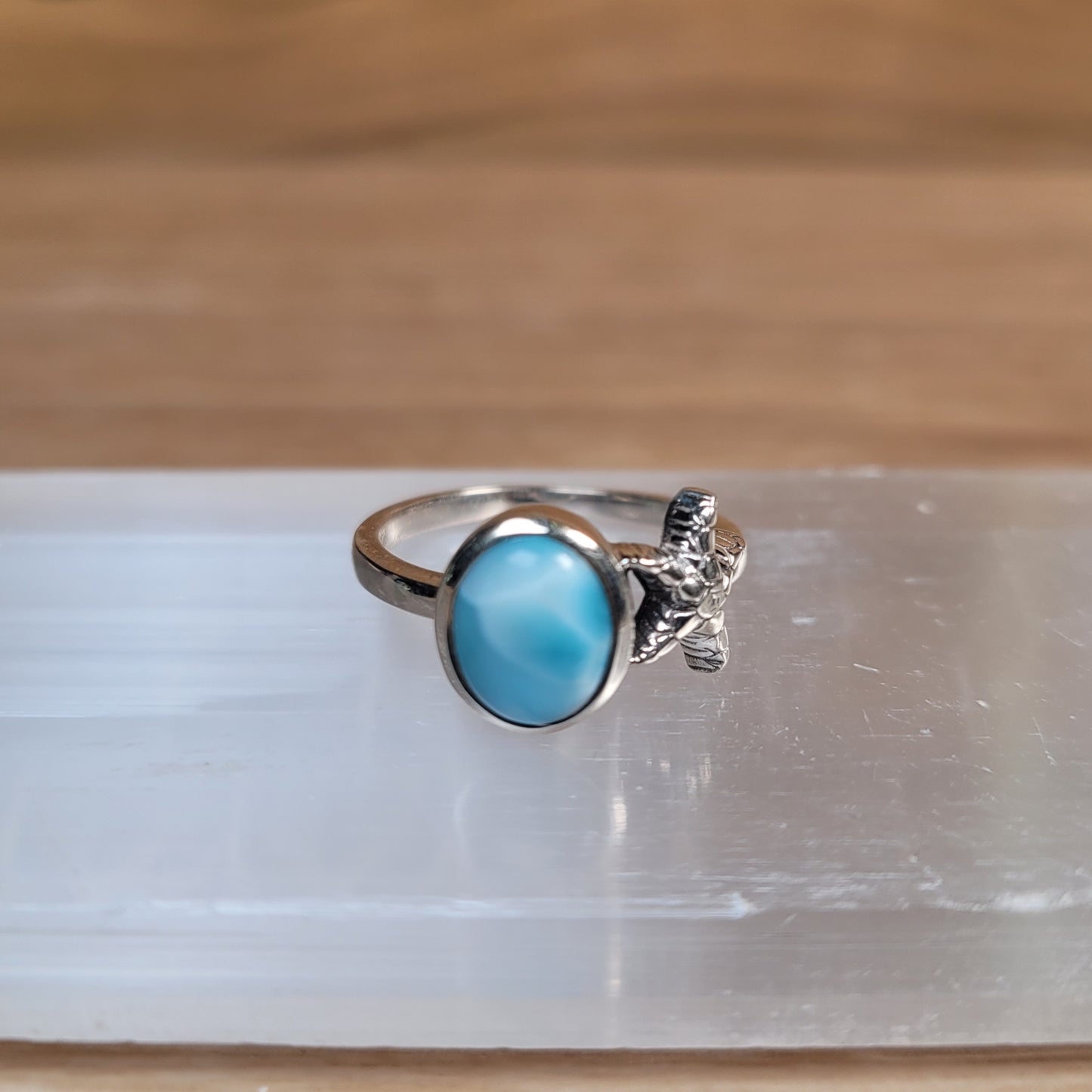 Larimar Sterling Silver Ring - Size 6