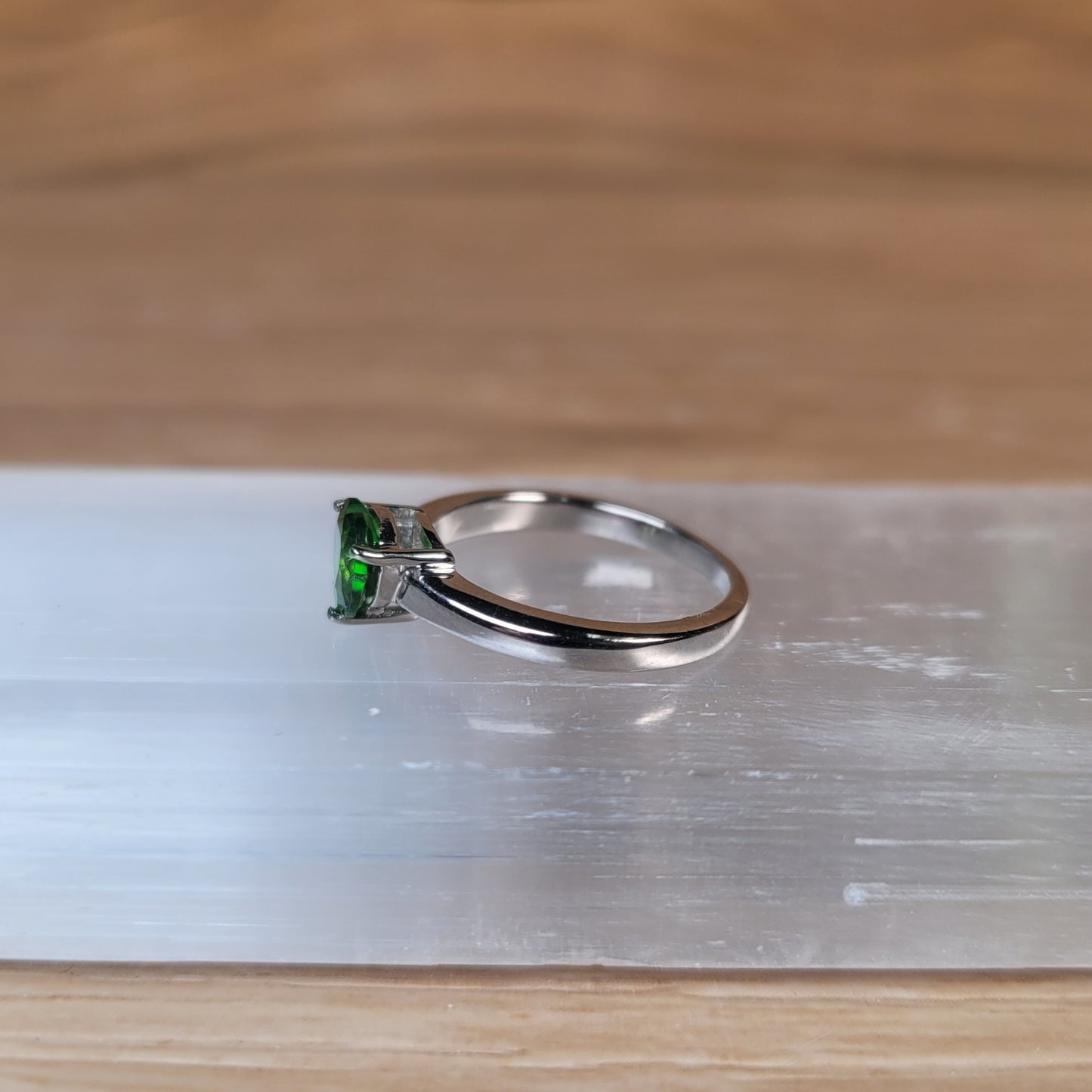 Diopside Sterling Silver Ring - Size 5