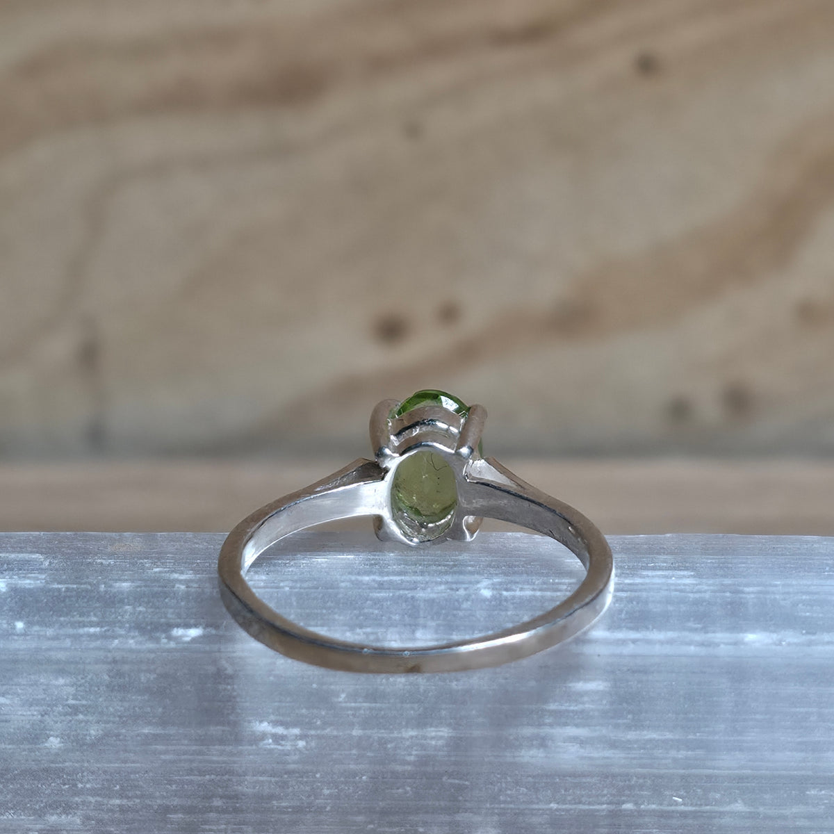 Peridot Sterling Silver Ring - Size 6