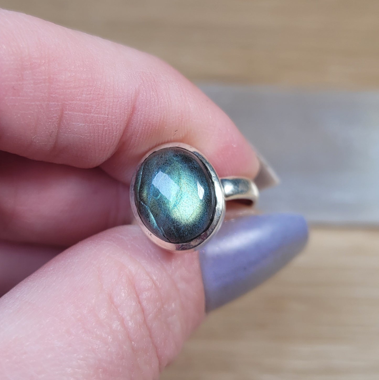 Labradorite Sterling Silver Ring - Size 6