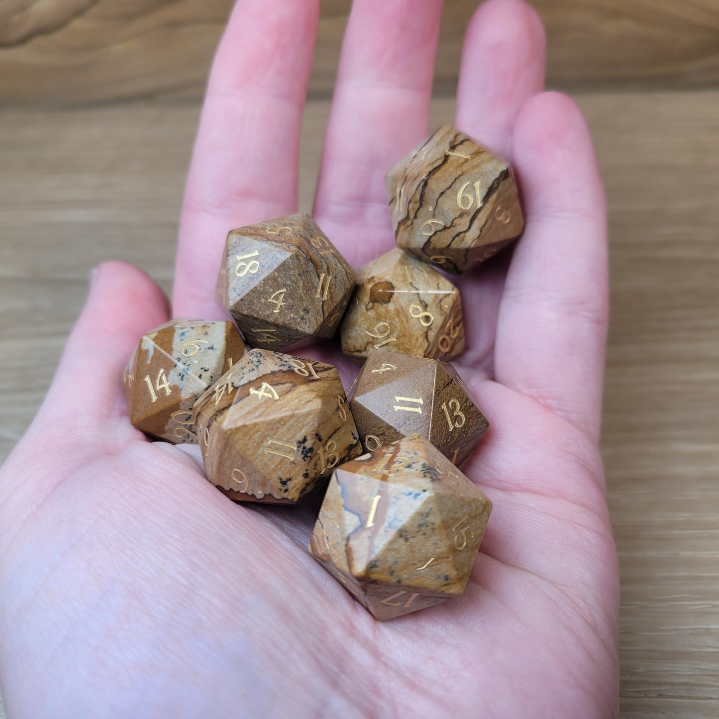 Picture Jasper Dungeons & Dragons Polyhedral D20 Dice