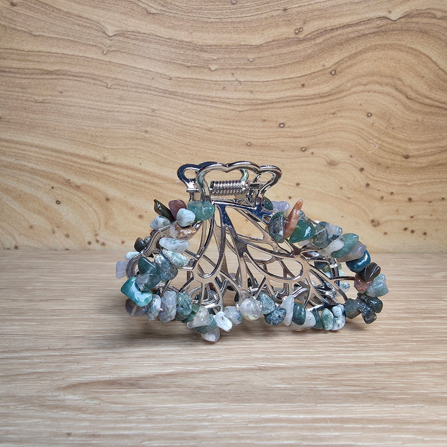Crystal Butterfly Hair Claw Clip | Genuine Gemstone Hair Accessory