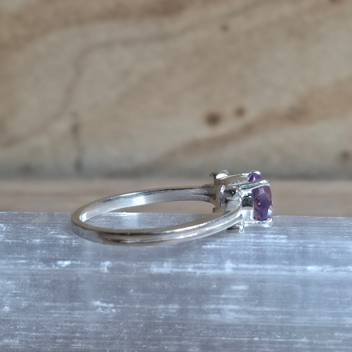 Amethyst Sterling Silver Ring - Size 6