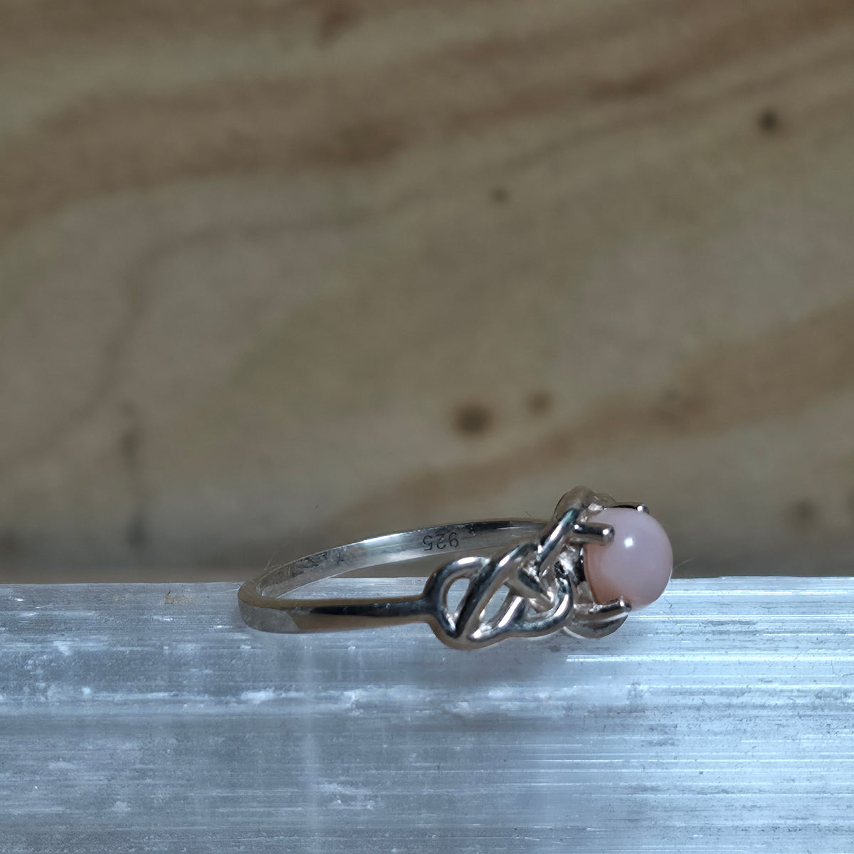 Pink Opal Sterling Silver Ring - Size 6