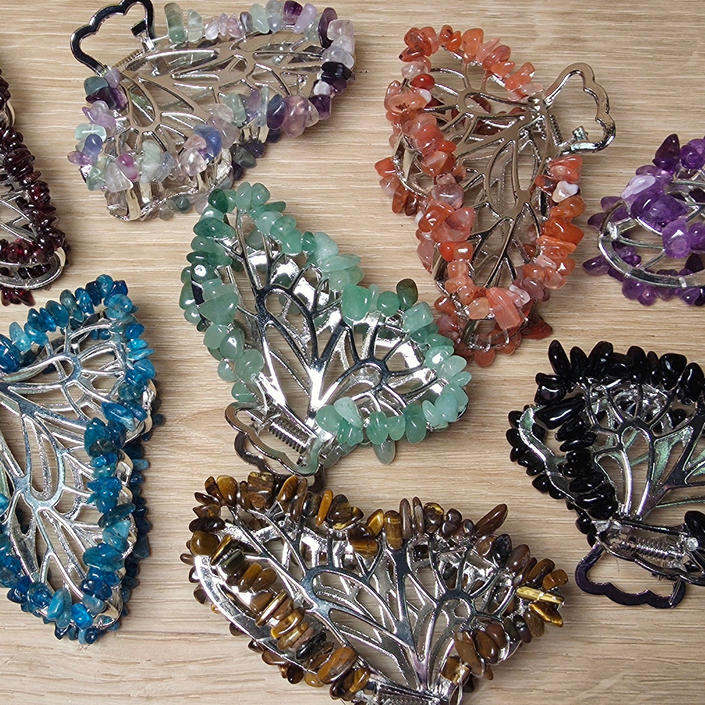 Crystal Butterfly Hair Claw Clip | Genuine Gemstone Hair Accessory